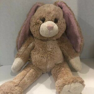 Build a Bear Bunny Plush Rabbit Light Brown with Pink Nose and Ears 15"